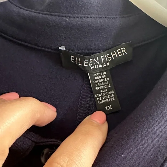 Eileen Fisher Tencel Jersey Shirtdress In Navy Women’s 1X Lightweight Casual - Picture 4 of 11